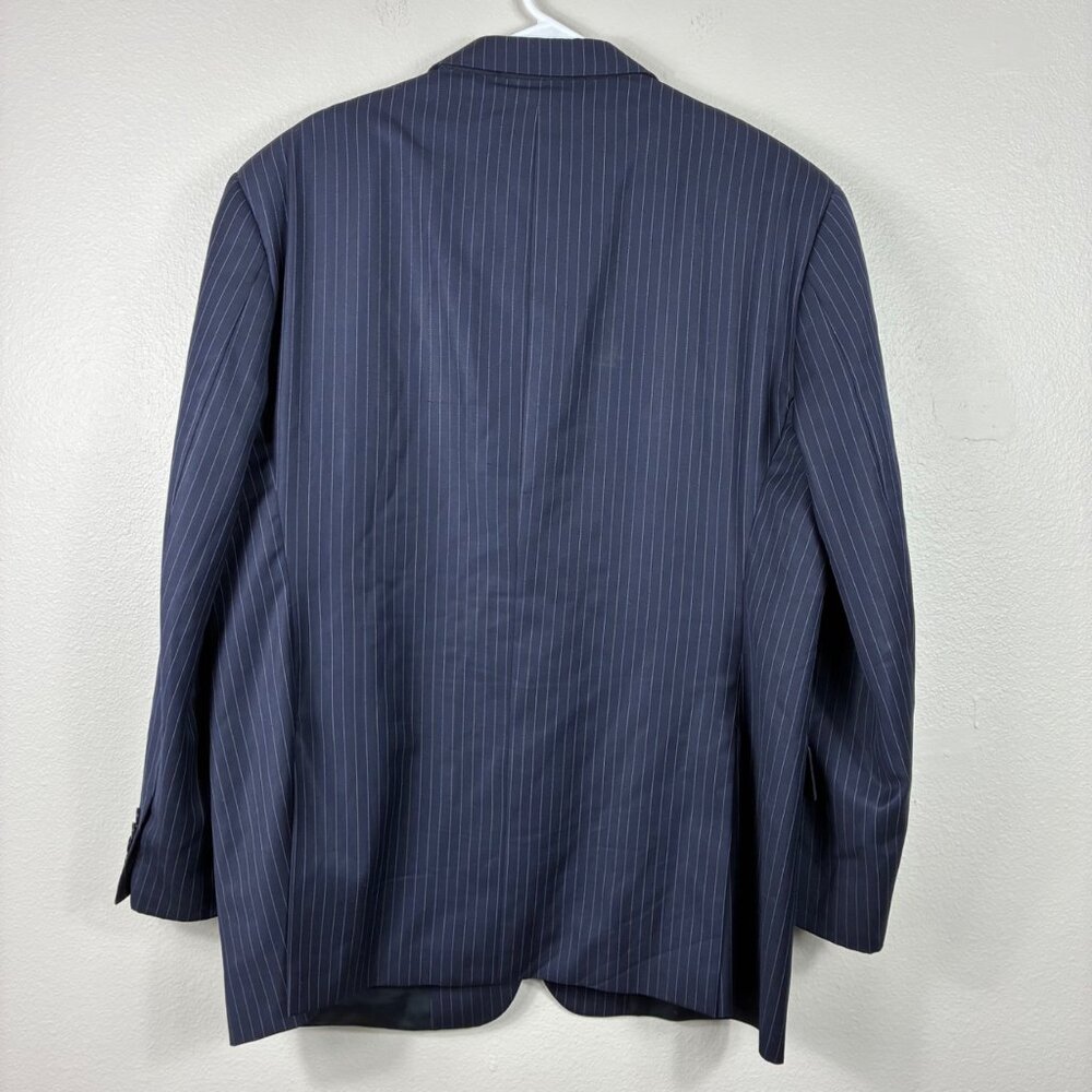 VTG Burberry Nordstrom Wool Pinstripe Kensington Blazer Union Size 46 Reg Retro - Picture 7 of 14